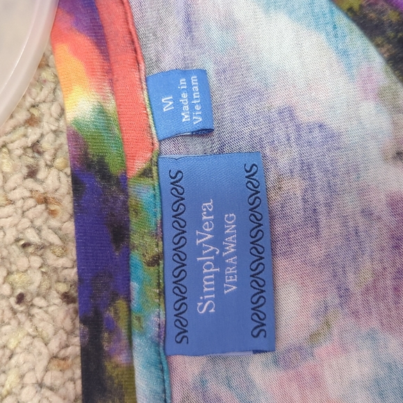 Vera Wang long sleeve tie dye multicolor top medium - Picture 6 of 7